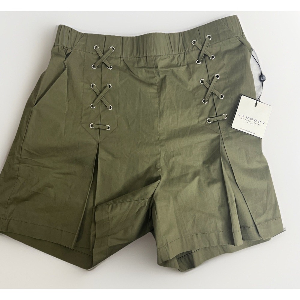 Laundry by Shelli Segal Women's Shorts ‎ Size Small Cotton Blend Olive Green NWT